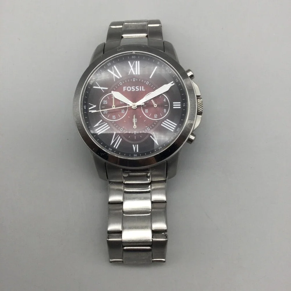 Fossil Grant Chronograph FS5628 Mens Watch 44mm Brown Dial New Battery 7.75